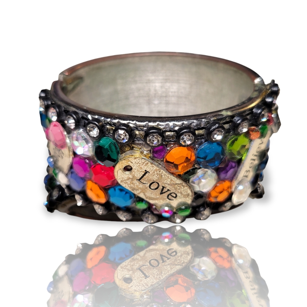 Gorgeous Multi-Color Rhinestone Cuff Bracelet
